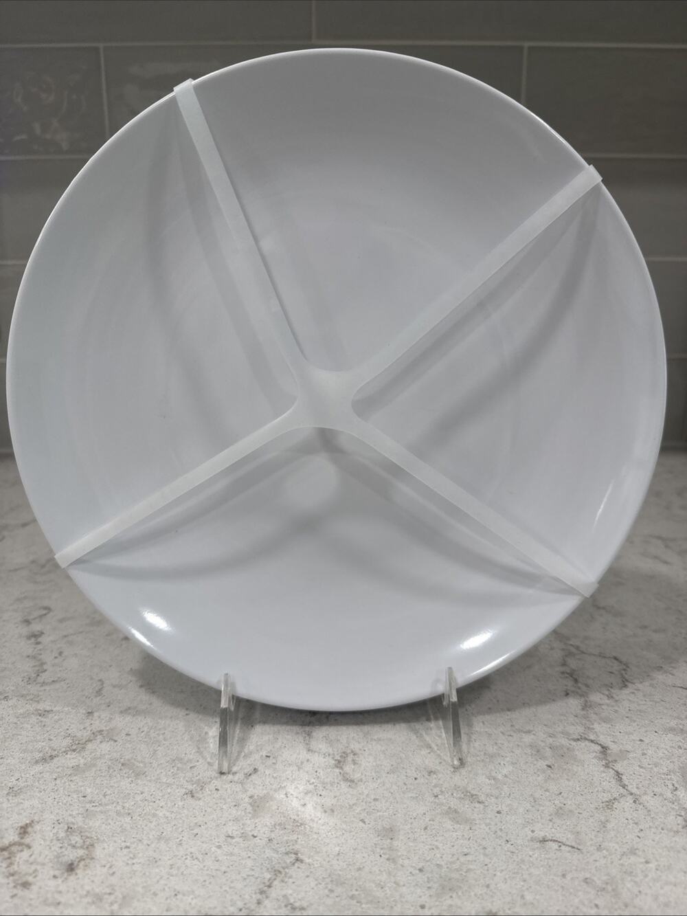 Set of 4 WHITE 10.5” Premium Melamine Coupe Dinner Plates PALATE and PLATE New